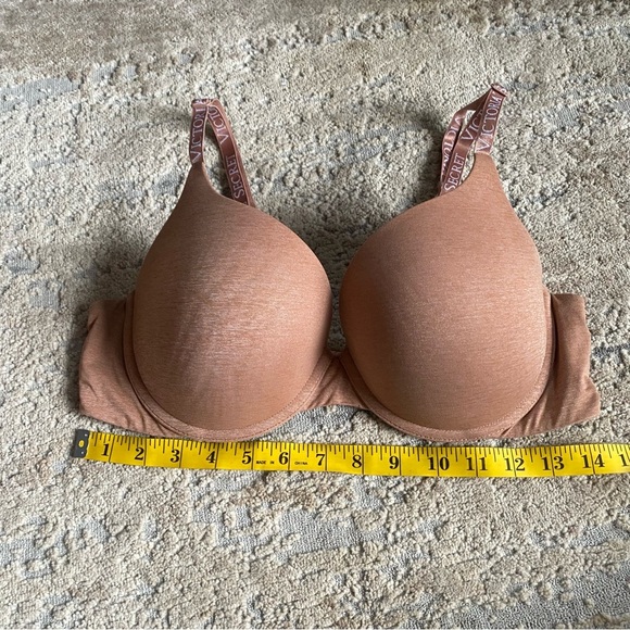 Victoria’s Secret So Extreme Lift Push Up Peach Bra Logo Straps Lingerie: 38C - Picture 3 of 7